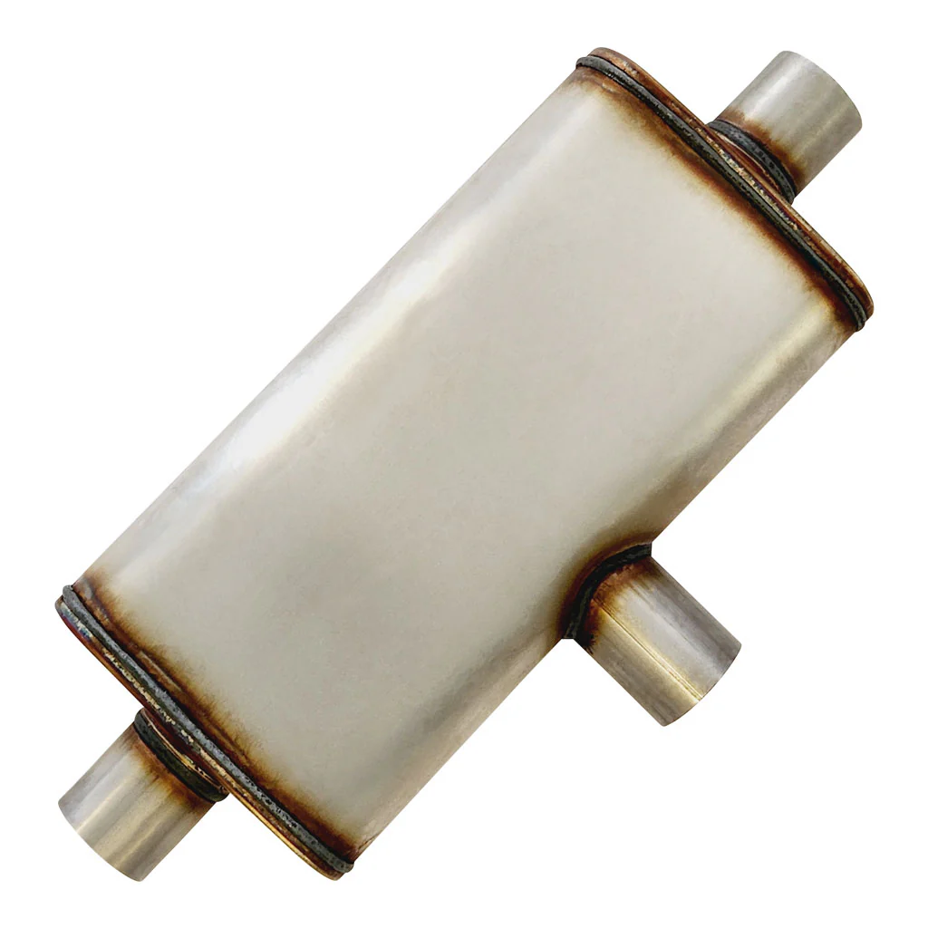 10" x 4" Mid In/Dual Out Single Each End Configurations Mufflers | Stainless 409 | Select Your Size Length and Internal Options - Image 3