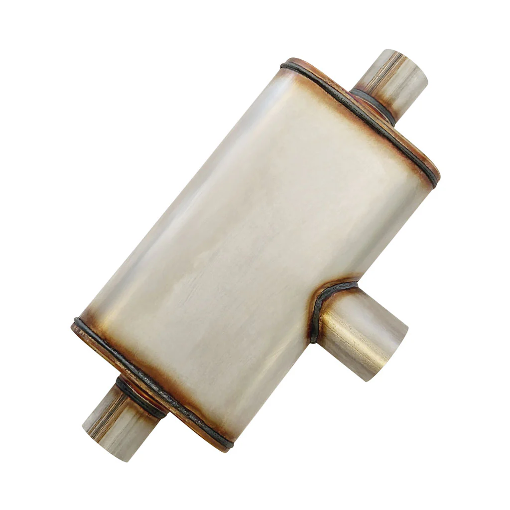 10" x 4" Mid In/Dual Out Single Each End Configurations Mufflers | Stainless 409 | Select Your Size Length and Internal Options - Image 4