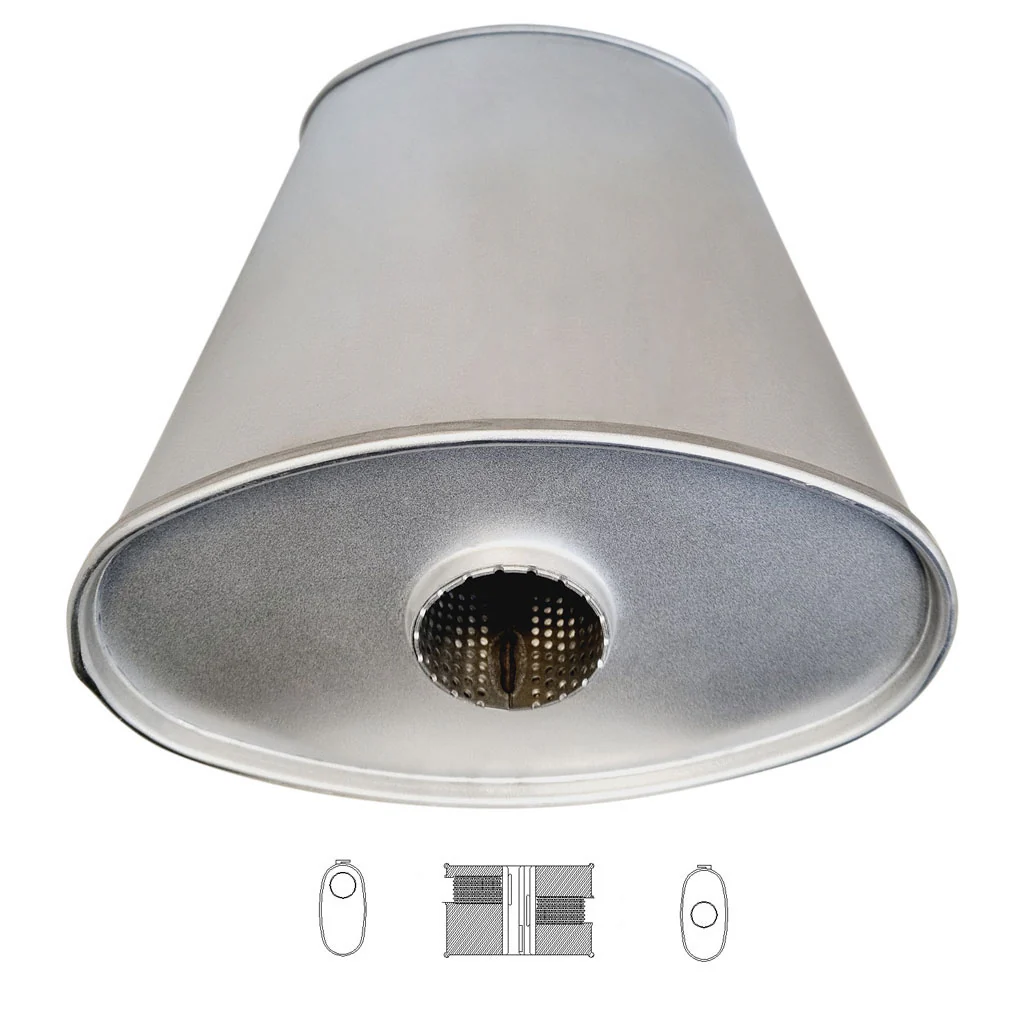 11" x 6" Offset/Centre Configurations Mufflers | Aluminised | Select Your Size Length and Internal Options - Image 3