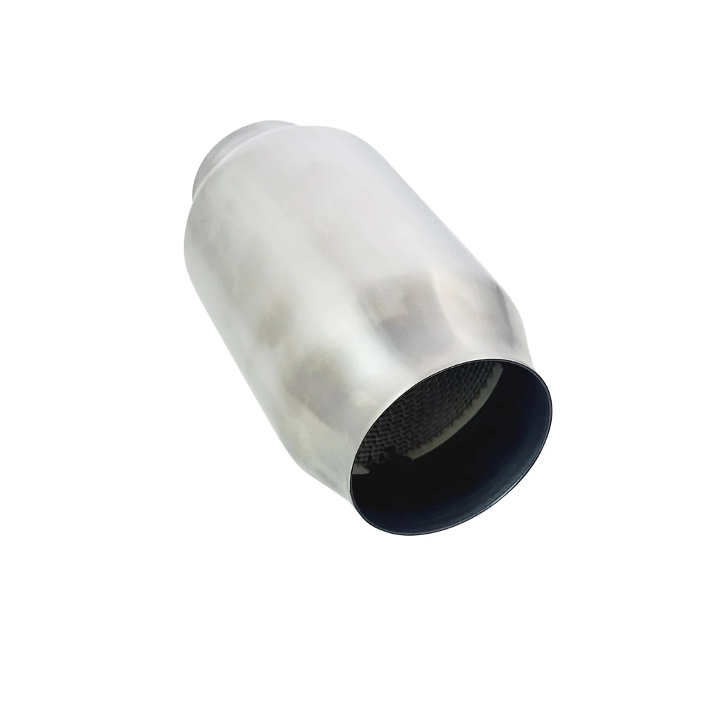 Universal Catalytic Converters - 2.5" to 3" 100/200 Cell Metallic Round Body, Brush Finish, 190mm Length - Image 2