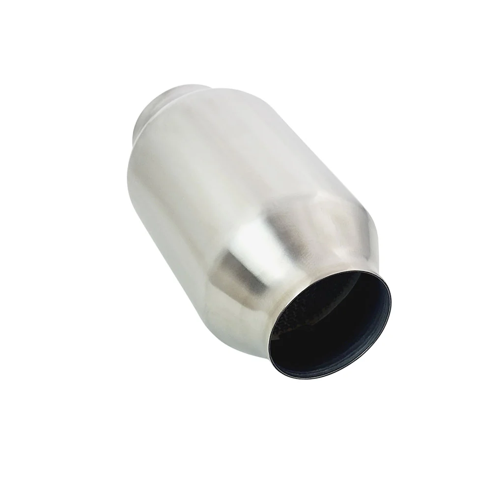 Universal Catalytic Converters - 2.5" to 3" 100/200 Cell Metallic Round Body, Brush Finish, 190mm Length - Image 4