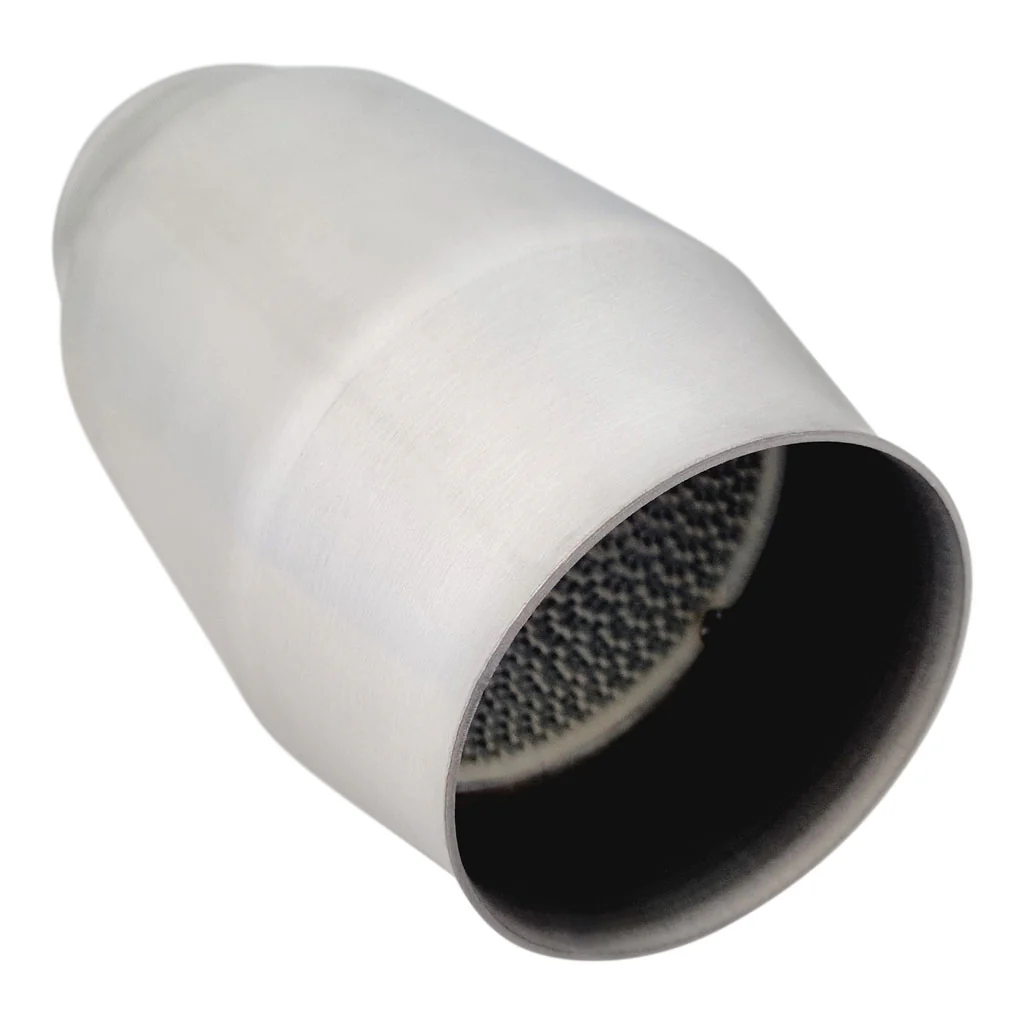 Universal Catalytic Converters - 2.5" to 3" 100/200 Cell Metallic Round Body, Brush Finish, 190mm Length - Image 7