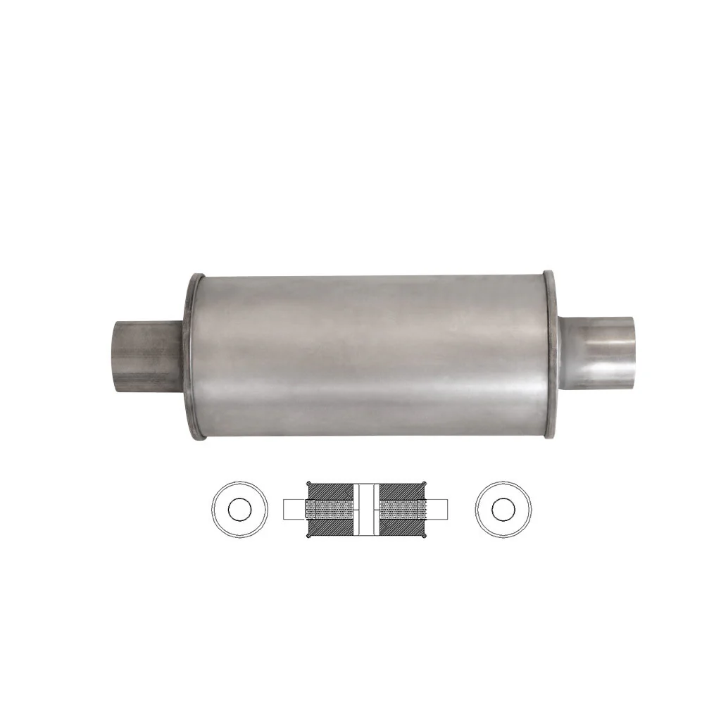 5" Round Centre/Centre Configurations Universal Mufflers | Aluminised | Select Your Size Length and Internal Options - Image 2