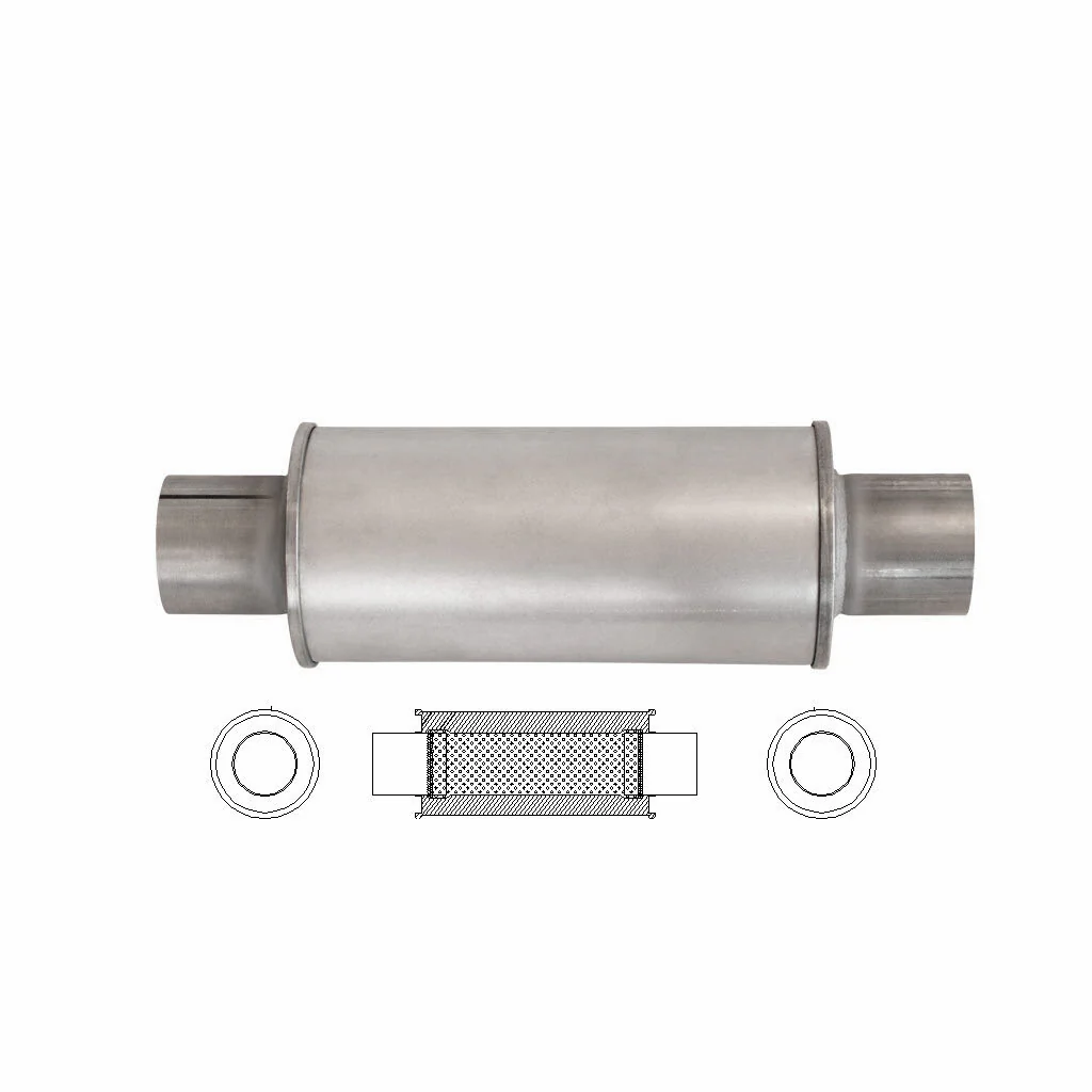 5" Round Centre/Centre Configurations Universal Mufflers | Aluminised | Select Your Size Length and Internal Options - Image 3