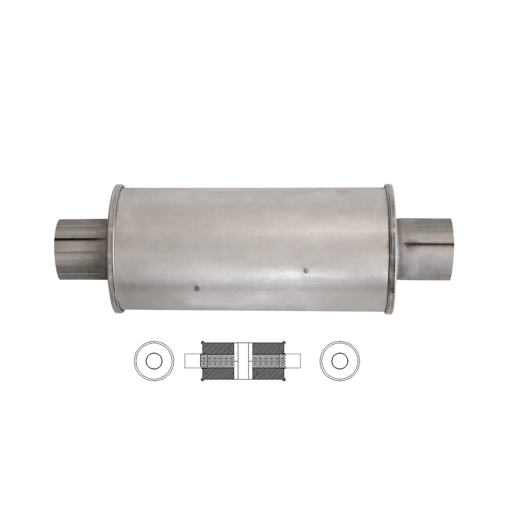 5" Round Centre/Centre Configurations Universal Mufflers | Aluminised | Select Your Size Length and Internal Options - Image 4