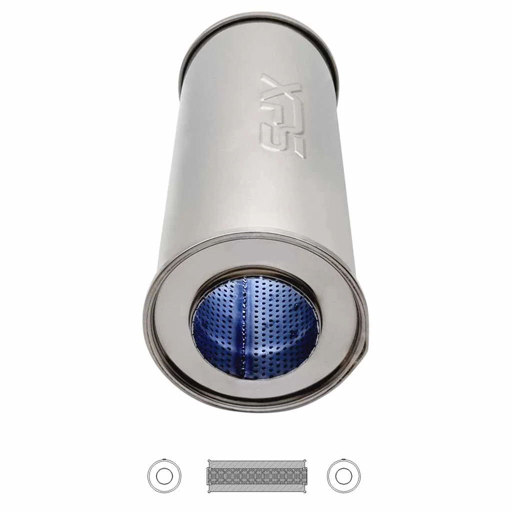 5" Round Centre/Centre Configurations Universal Mufflers | Stainless 304 | Select Your Size Length and Internal Options - Image 3