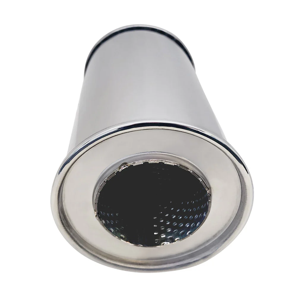 5" Round Centre/Centre Configurations Universal Mufflers Without Spigots | Stainless 409 | Select Your Size Length and Internal Options - Image 3