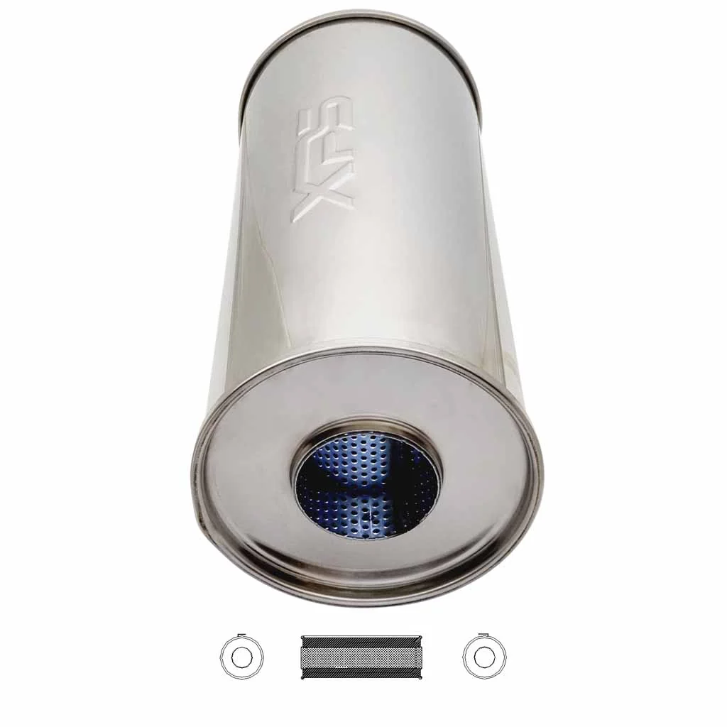 6" Round Centre/Centre Configurations Mufflers | Stainless 304 | Select Your Size Length and Internal Options - Image 5