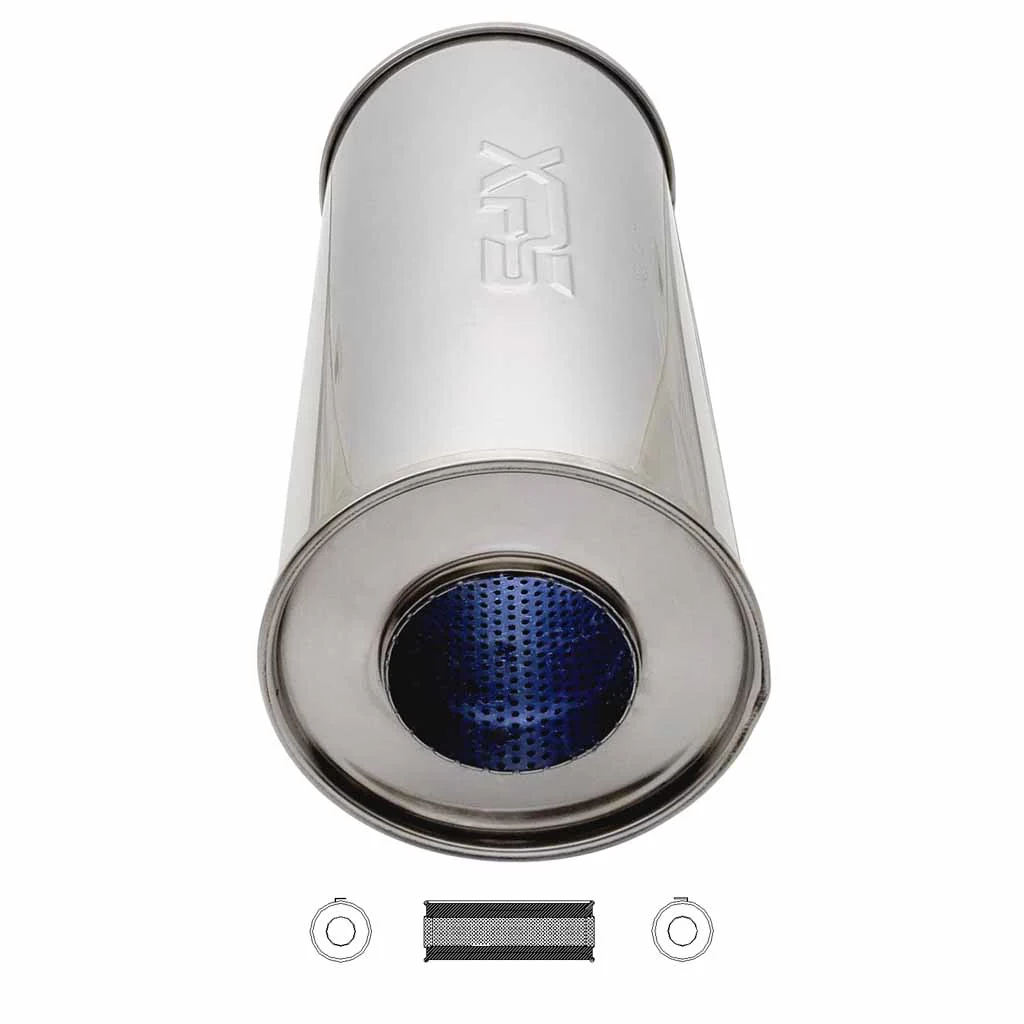 6" Round Centre/Centre Configurations Mufflers | Stainless 304 | Select Your Size Length and Internal Options - Image 6