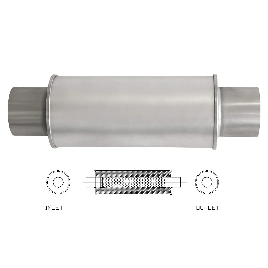 6" Round Centre/Centre Configurations Universal Mufflers | Aluminised | Select Your Size Length and Internal Options - Image 2