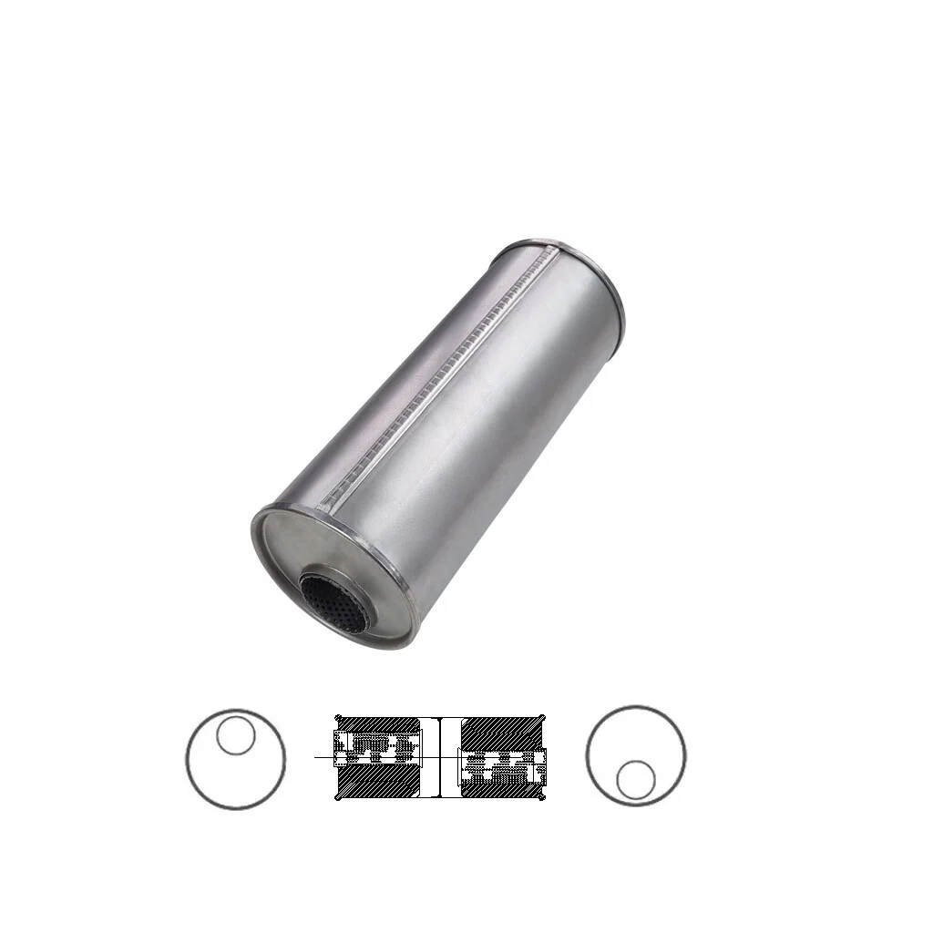 6" Round Offset/Offset Configurations Universal Mufflers | Aluminised | Select Your Size Length and Internal Options