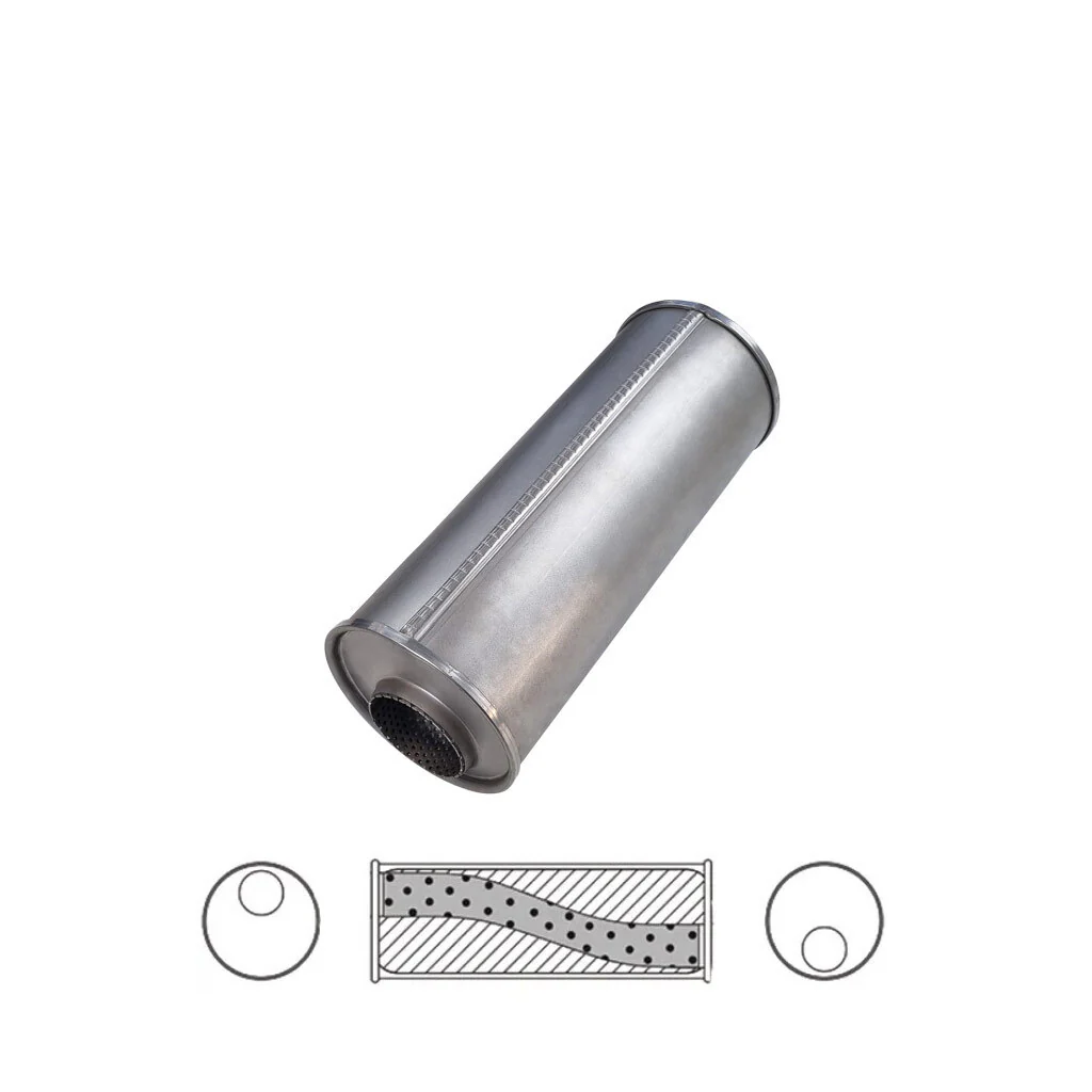 6" Round Offset/Offset Configurations Universal Mufflers | Aluminised | Select Your Size Length and Internal Options - Image 4