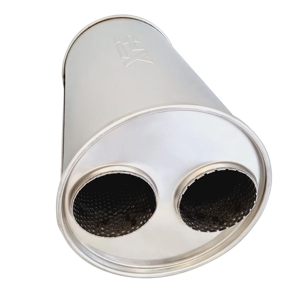 7" Round Dual/Dual Configurations Mufflers | Stainless 304 | Select Your Size Length and Internal Options - Image 3