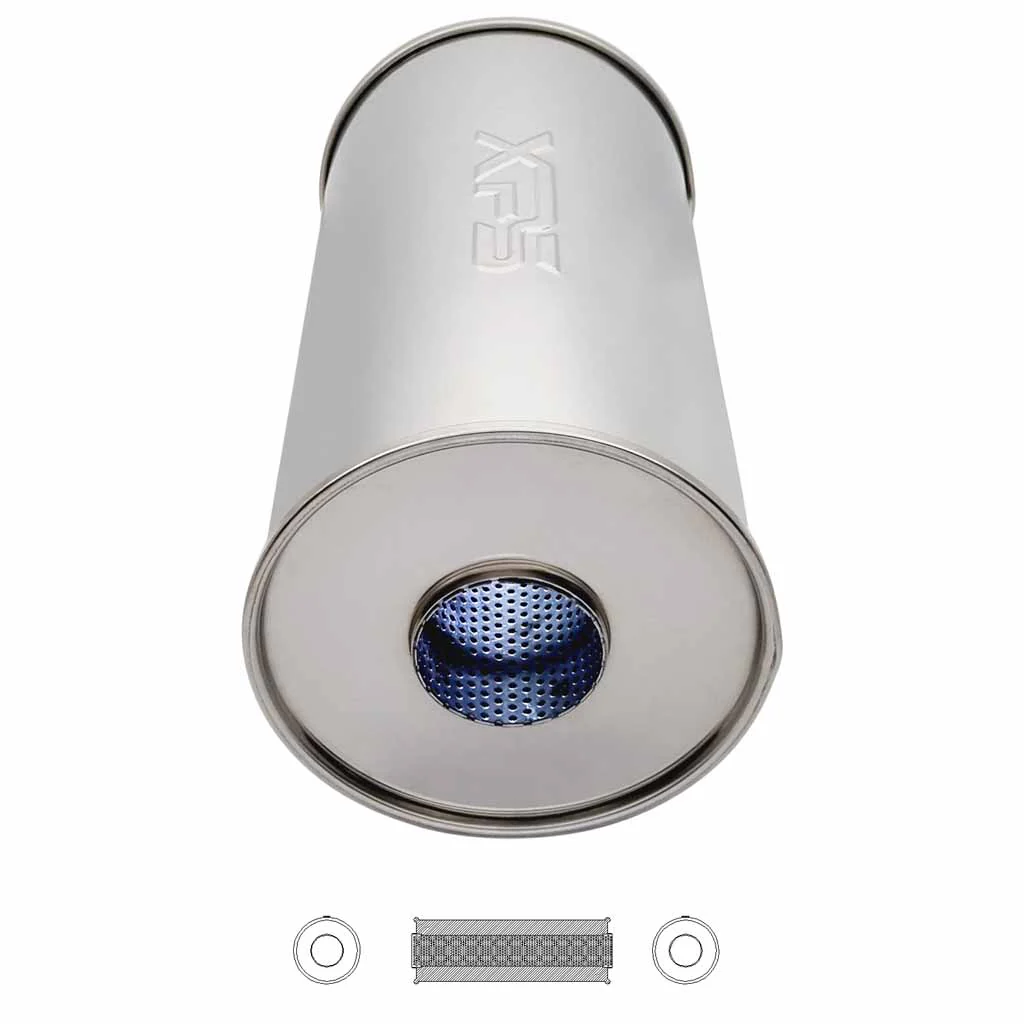 7" Round Centre/Centre Configurations Mufflers | Stainless 304 | Select Your Size Length and Internal Options - Image 3
