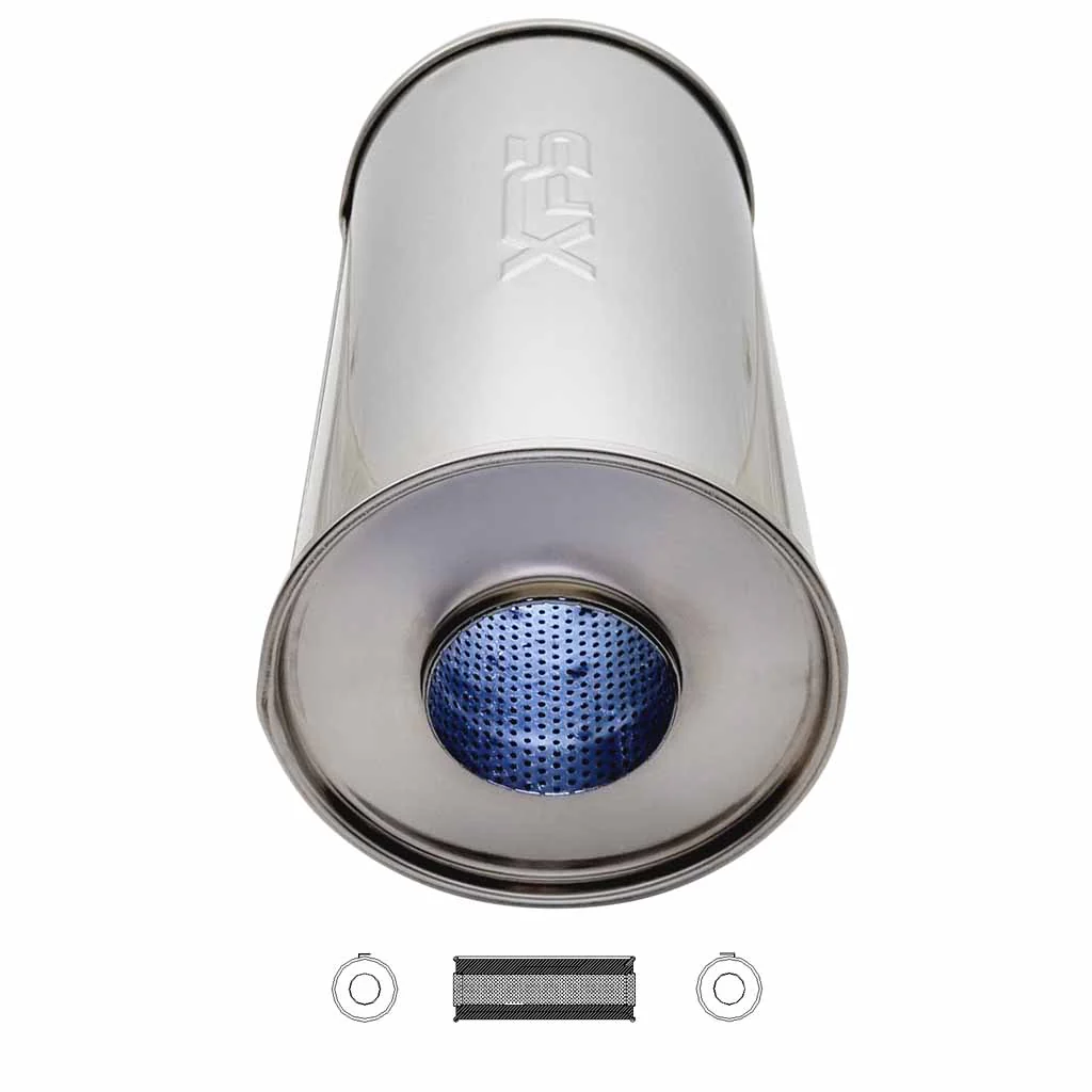 7" Round Centre/Centre Configurations Mufflers | Stainless 304 | Select Your Size Length and Internal Options - Image 5