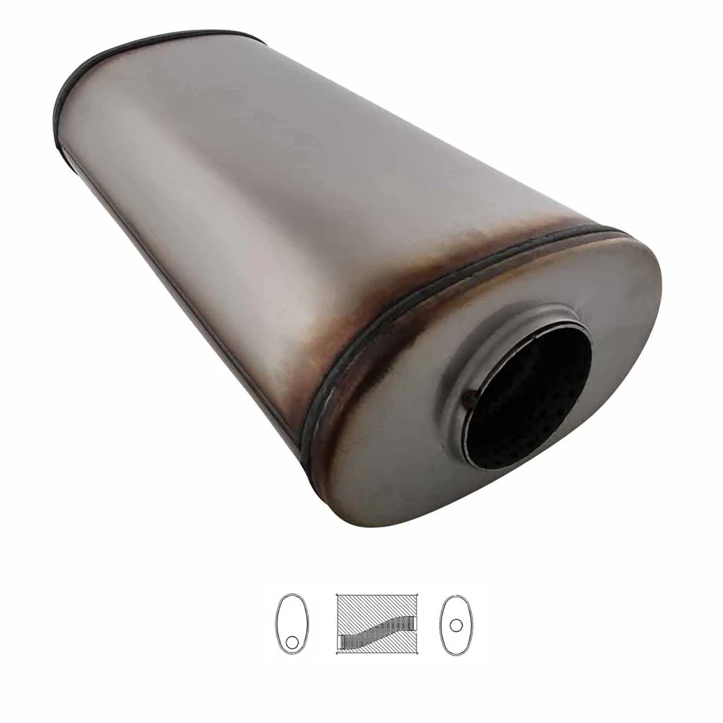 8" x 5" Offset/Centre Configurations Mufflers | Stainless 409 | Select Your Size Length and Internal Options - Image 3