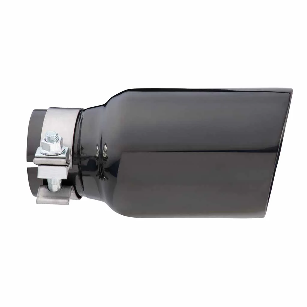 Exhaust Tip Angle Cut Inner Cone 2.5" In - 102mm Out 8" Long 304 Black Chrome - Image 3