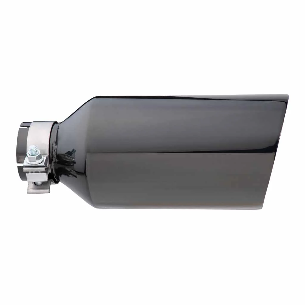 Exhaust Tip Angle Cut Inner Cone 2.5" In - 127mm Out 12" Long 304 Black Chrome - Image 3