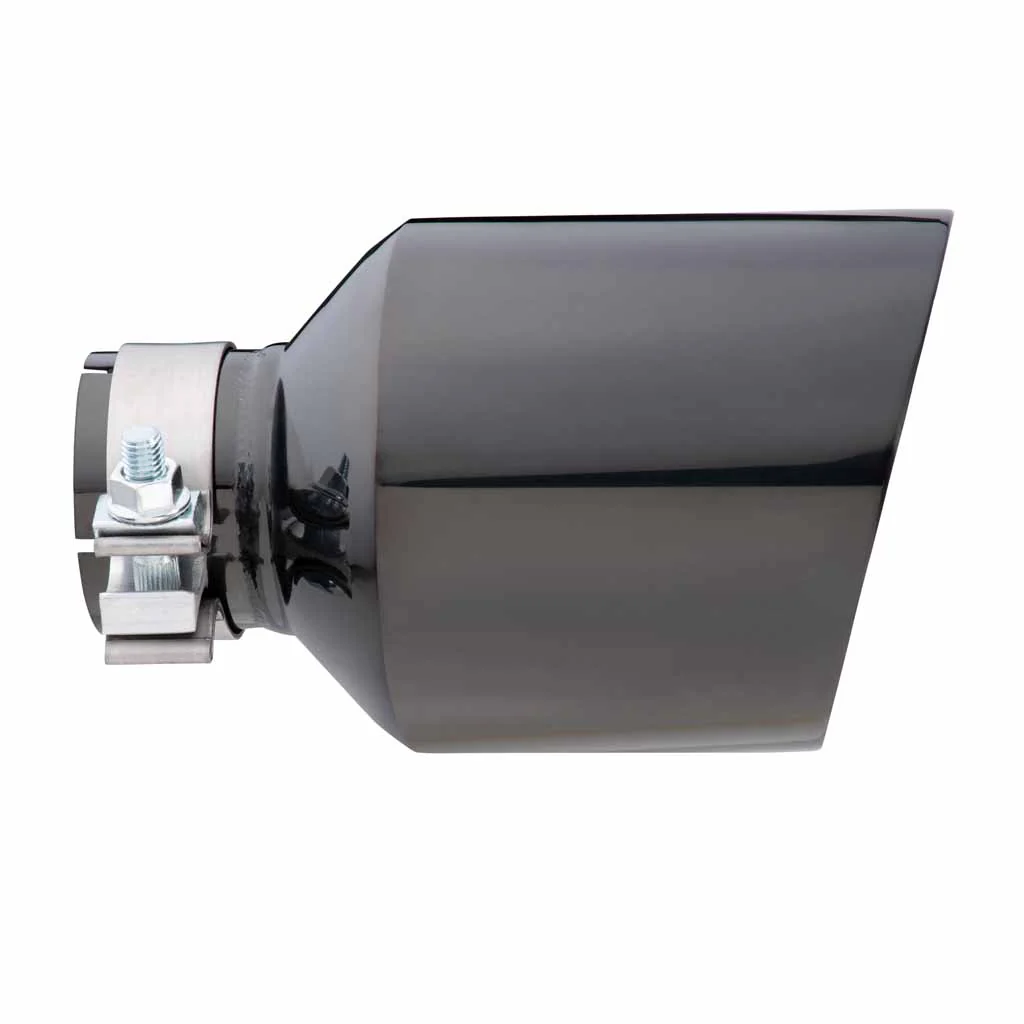Exhaust Tip Angle Cut Inner Cone 2.5" In - 127mm Out 8" Long 304 Black Chrome - Image 3