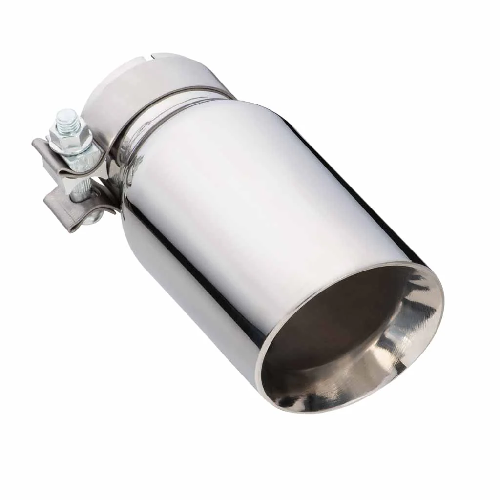 Exhaust Tip Angle Cut Inner Cone 2.5" In - 89mm Out 8" Long 304 Stainless