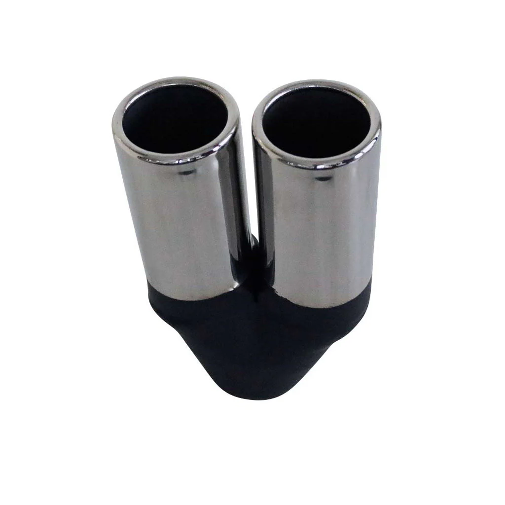 Exhaust Tip Straight Cut Rolled In 2.25" In - Dual 2.5" Out 9" Long 304 Stainless - Image 2
