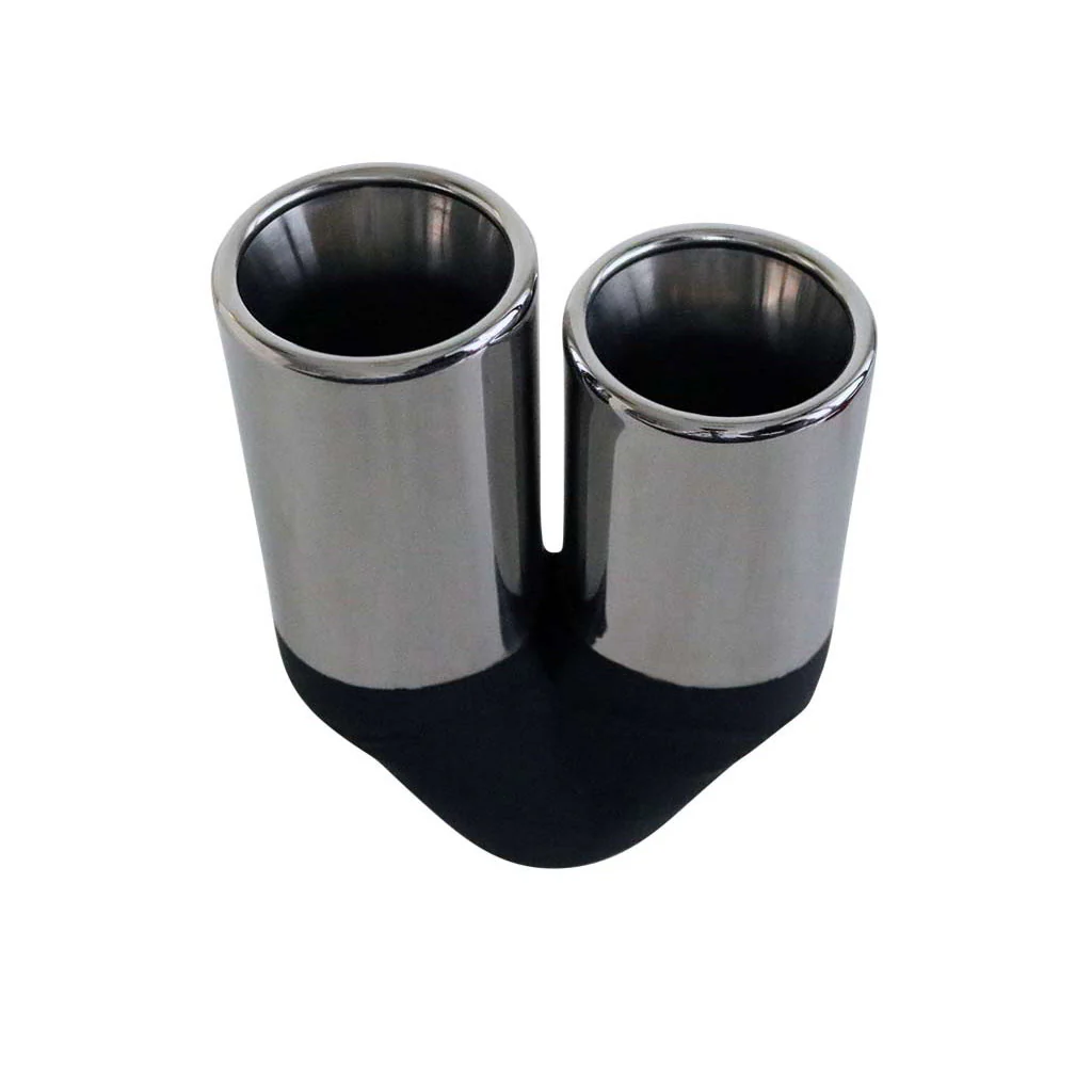 Exhaust Tip Straight Cut Rolled Inner Cone Stepped 2.25" In - Dual 3" Out 304 SS - Image 2