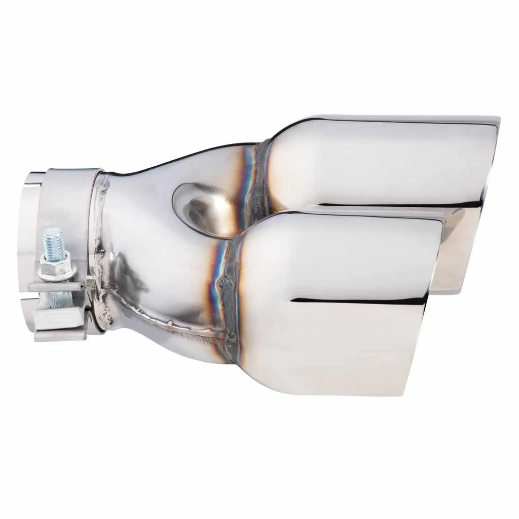 Exhaust Tip Y-Piece Inner Cone 3 Inch In - Dual 3.5" Out 9" Long LHS Polished SS - Image 3