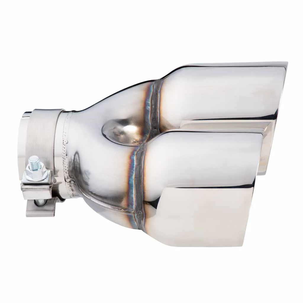 Exhaust Tip Y-Piece Inner Cone 3 Inch In - Dual 4" Out 9" Long LHS Polished SS - Image 3