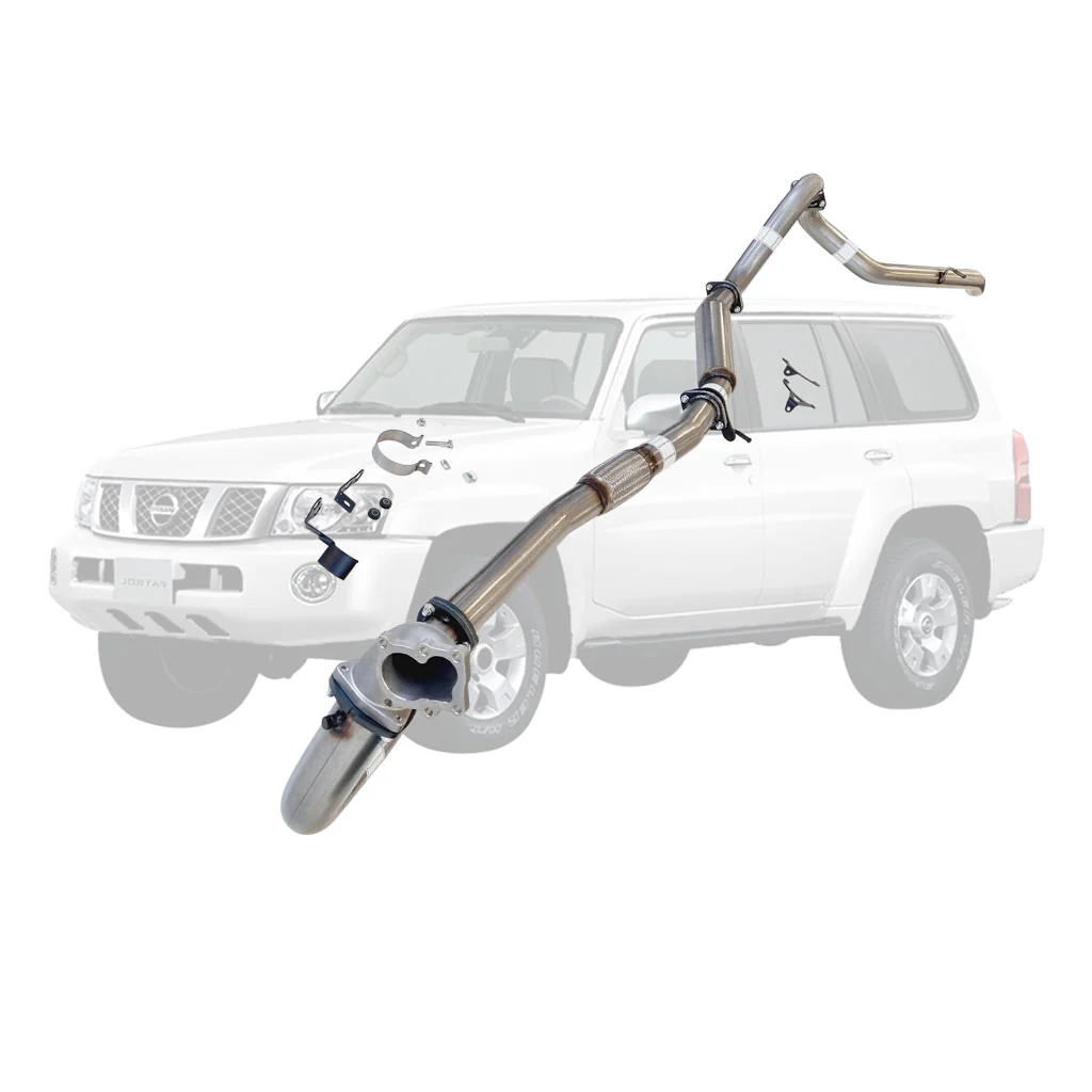 Nissan Patrol Y61 GU TD42 Wagon 3 Inch Turbo Back Exhaust with Stainless Cast Dump Pipe (Does not suit Coil Tower Braces) - Image 3