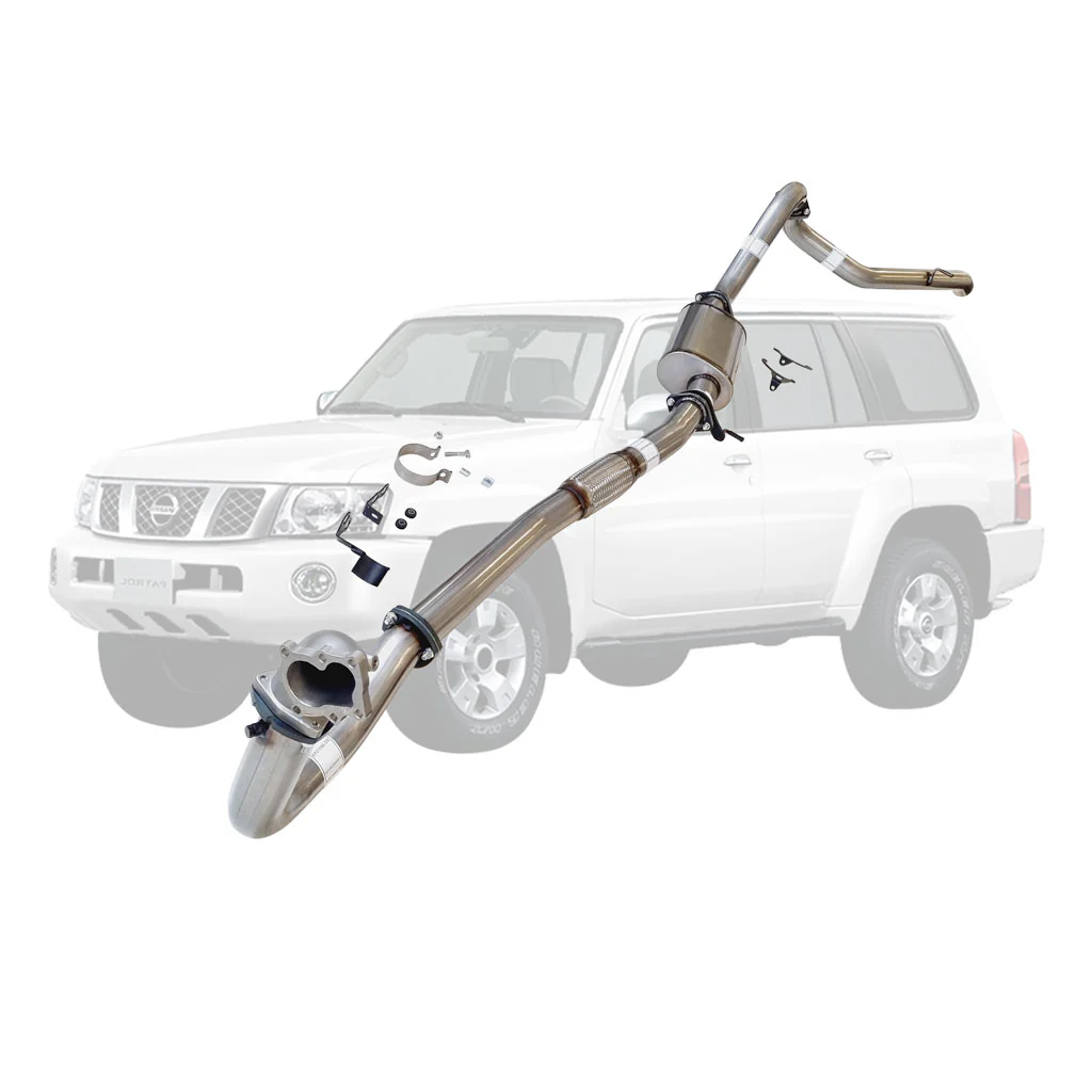 Nissan Patrol Y61 GU TD42 Wagon 3 Inch Turbo Back Exhaust with Stainless Cast Dump Pipe (Does not suit Coil Tower Braces) - Image 5