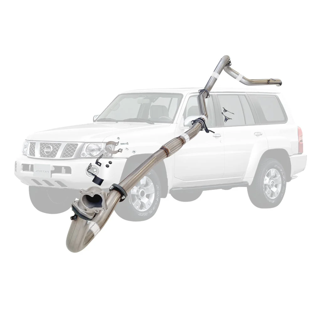 Nissan Patrol Y61 GU TD42 Wagon 3 Inch Turbo Back Exhaust with Stainless Cast Dump Pipe (Does not suit Coil Tower Braces) - Image 7