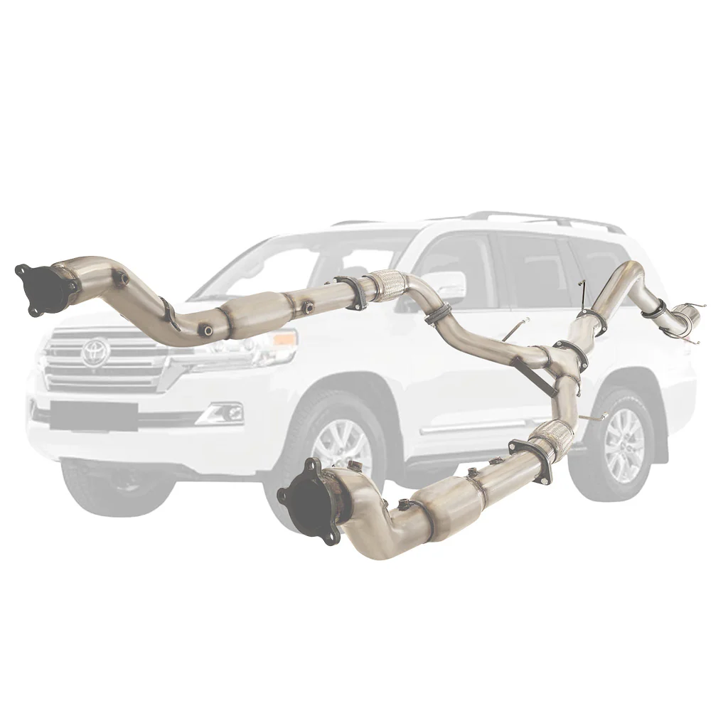 Toyota LandCruiser 200 Series 4.5L (2016-On) Twin 3" to Single 4" Stainless Steel Turbo Back DPF Delete Exhausts - Image 3