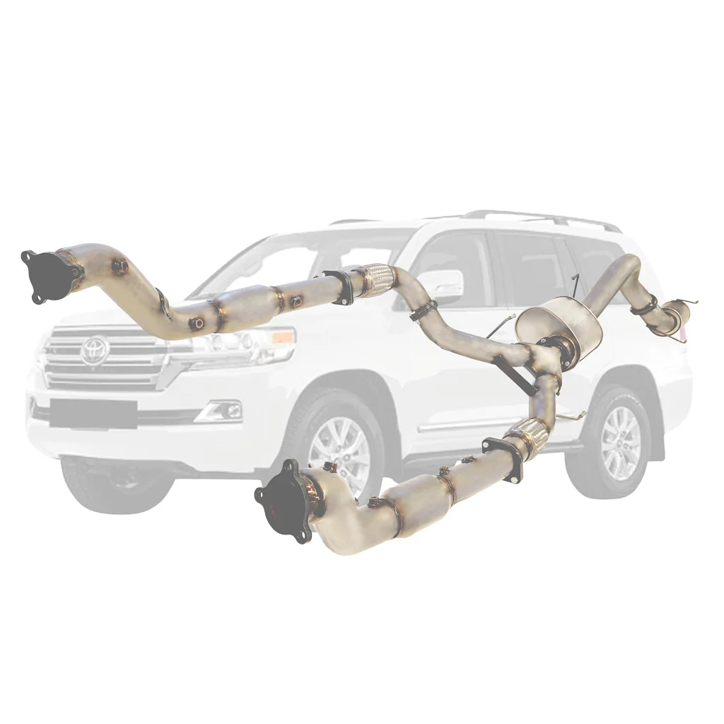 Toyota LandCruiser 200 Series 4.5L (2016-On) Twin 3" to Single 4" Stainless Steel Turbo Back DPF Delete Exhausts - Image 4