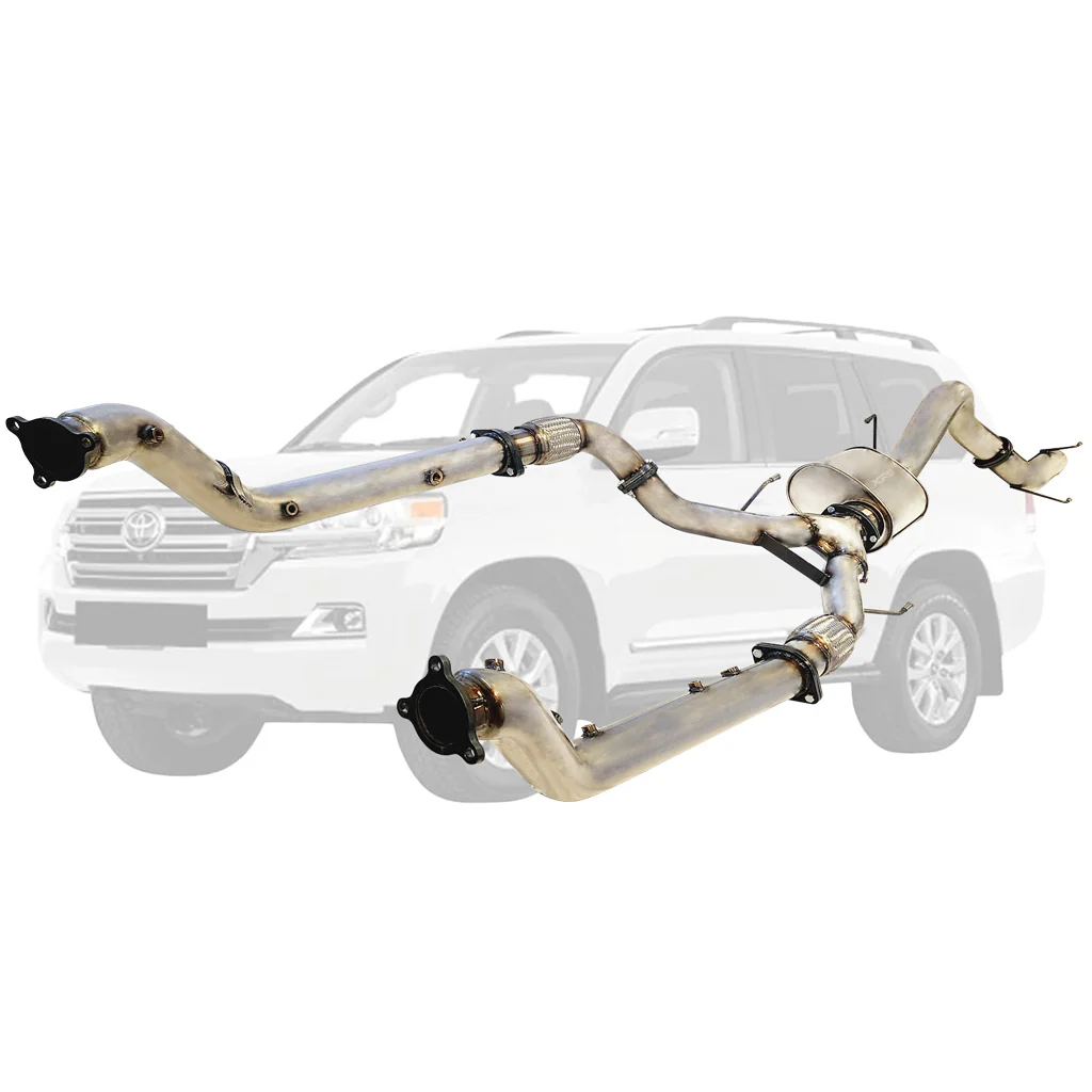 Toyota LandCruiser 200 Series 4.5L (2016-On) Twin 3" to Single 4" Stainless Steel Turbo Back DPF Delete Exhausts - Image 6