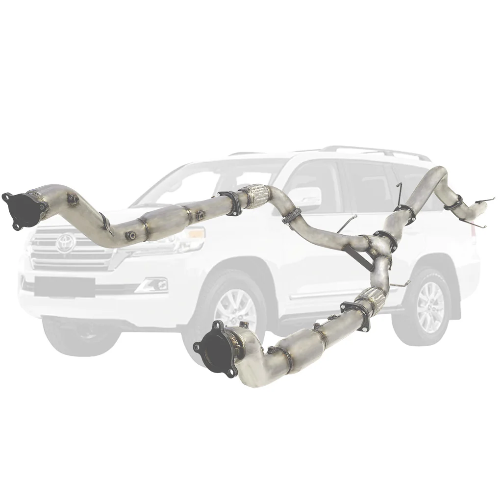 Toyota LandCruiser 200 Series 4.5L (2016-On) Twin 3" to Single 4" Stainless Steel Turbo Back DPF Delete Exhausts - Image 7