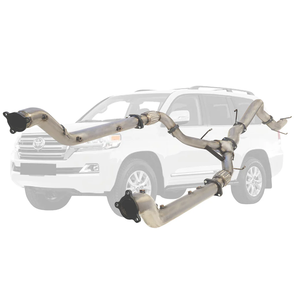 Toyota LandCruiser 200 Series 4.5L (2016-On) Twin 3" to Single 4" Stainless Steel Turbo Back DPF Delete Exhausts - Image 8