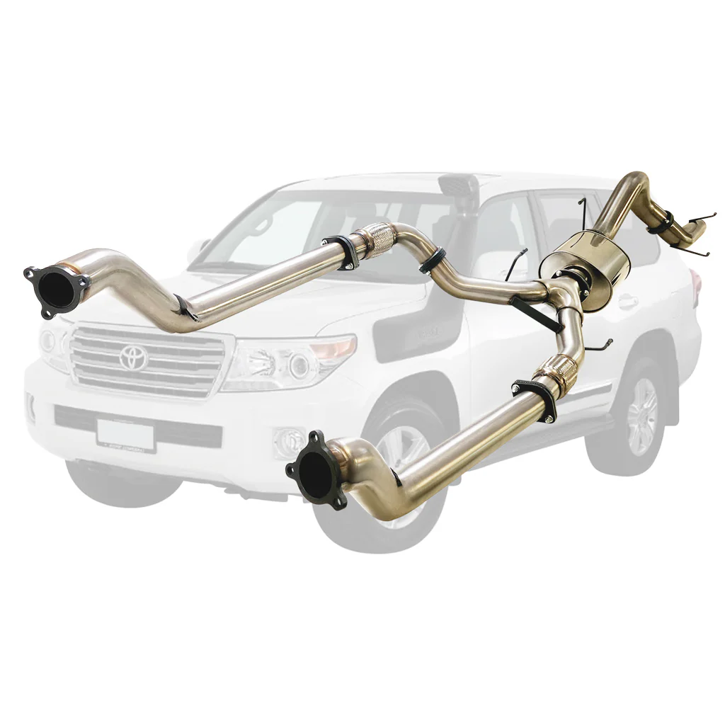 Toyota Landcruiser 200 Series V8 Wagon Twin 3 Inch Into 4 Inch Turbo Back Exhaust - Image 6