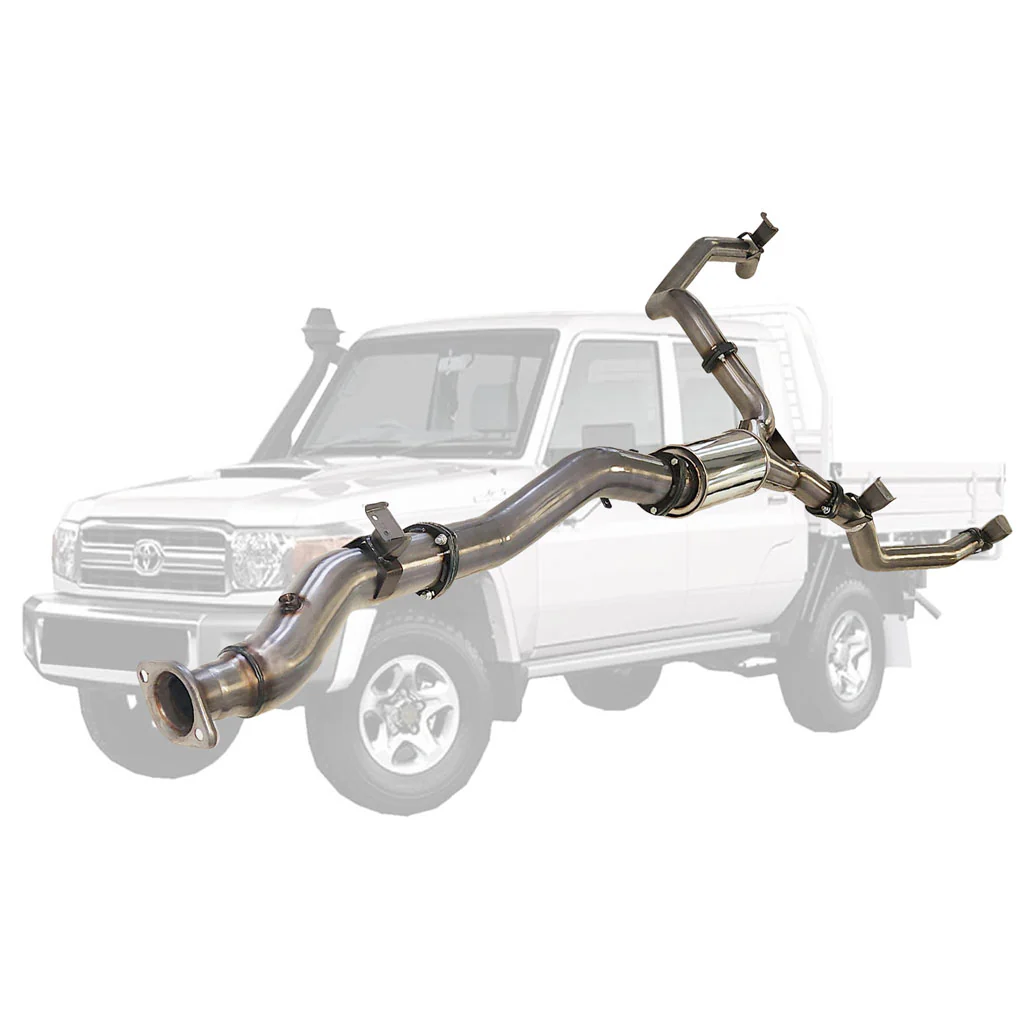 Toyota Landcruiser 79 Series VDJ79 4.5L V8 4 Inch Single into Twin 3 Inch DPF Back Exhaust - Image 2