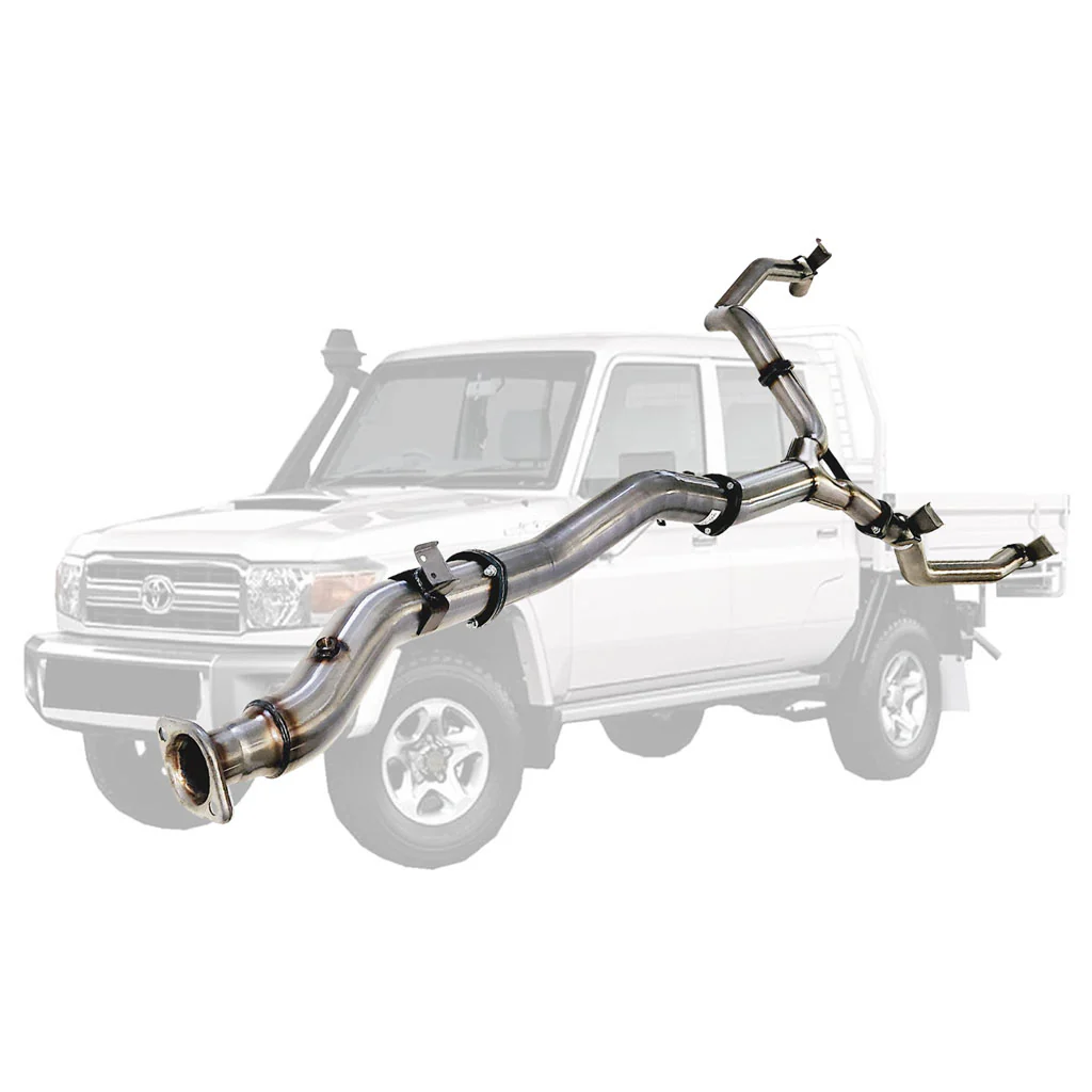 Toyota Landcruiser 79 Series VDJ79 4.5L V8 4 Inch Single into Twin 3 Inch DPF Back Exhaust - Image 3
