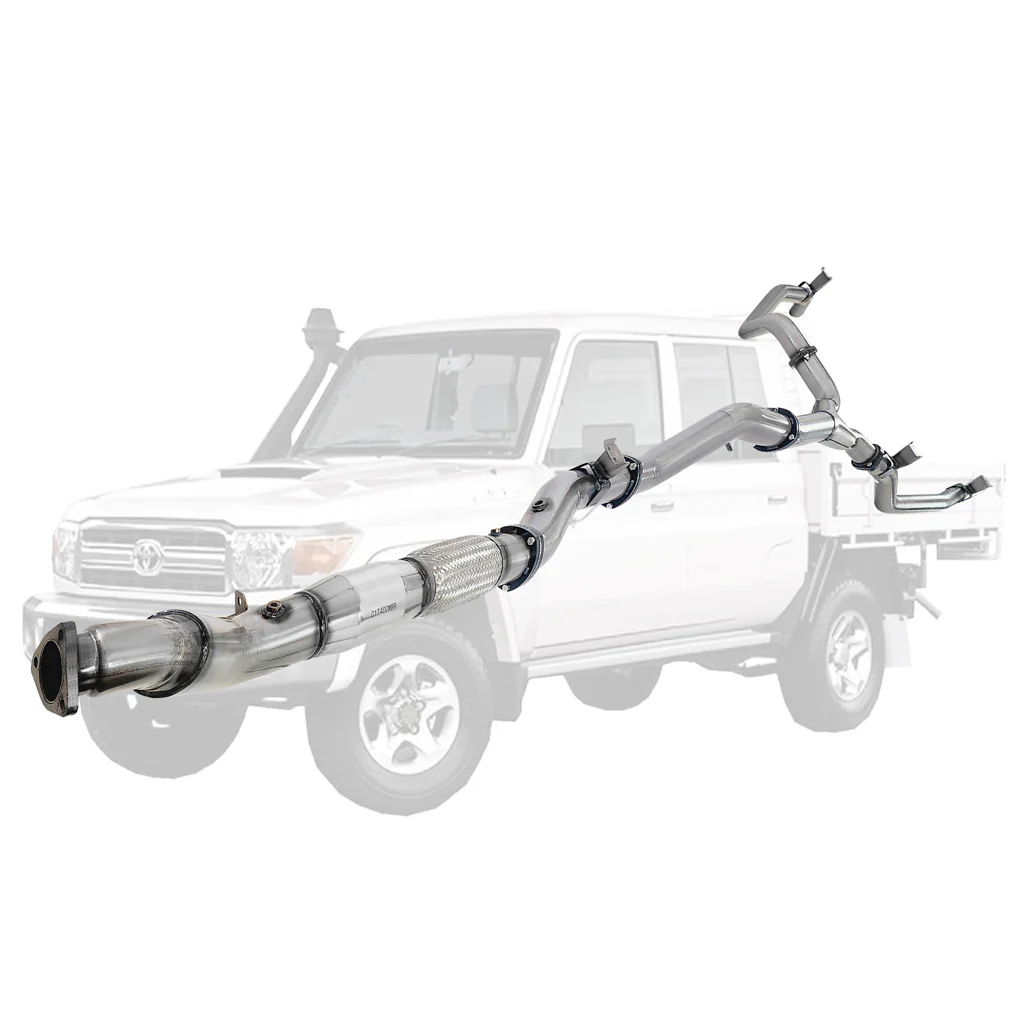 Toyota Landcruiser 79 Series VDJ79 4.5L V8 4 Inch Single into Twin 3 Inch Turbo Back DPF Delete - Image 4