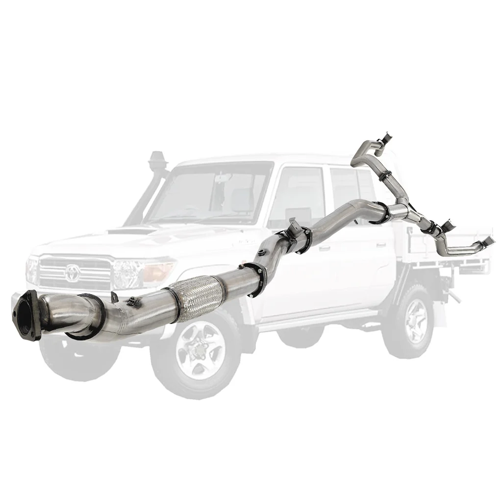 Toyota Landcruiser 79 Series VDJ79 4.5L V8 4 Inch Single into Twin 3 Inch Turbo Back DPF Delete - Image 5