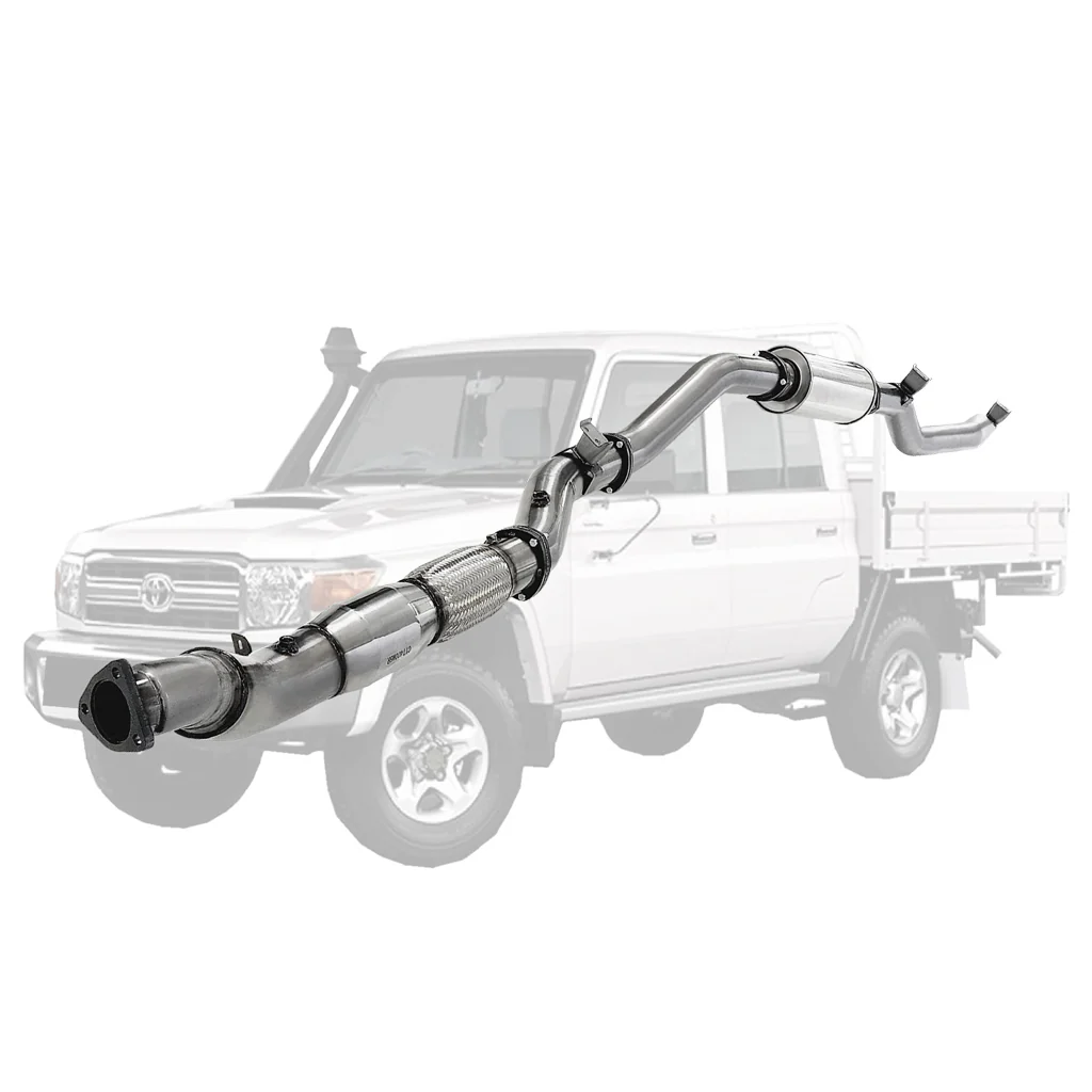 Toyota Landcruiser 79 Series VDJ79 UTE 4.5L V8 2016-On 4 Inch Stainless Turbo Back DPF Model Exhaust - Image 2