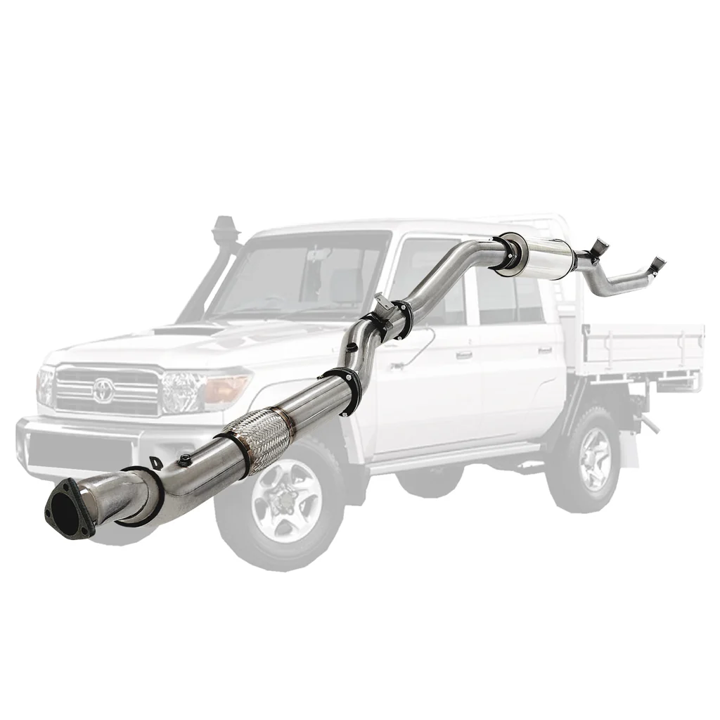 Toyota Landcruiser 79 Series VDJ79 UTE 4.5L V8 2016-On 4 Inch Stainless Turbo Back DPF Model Exhaust - Image 3